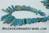 CDS500 Top drilled 8*20mm - 10*55mm sticks serpentine jasper beads