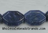 CDU06 15.5 inches 18*25mm octagonal natural blue dumortierite beads