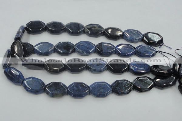 CDU06 15.5 inches 18*25mm octagonal natural blue dumortierite beads