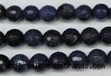 CDU111 15.5 inches 6mm faceted round blue dumortierite beads