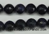 CDU112 15.5 inches 8mm faceted round blue dumortierite beads