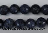 CDU114 15.5 inches 12mm faceted round blue dumortierite beads