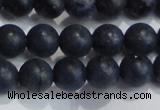 CDU203 15.5 inches 10mm round matte blue dumortierite beads