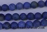 CDU301 15.5 inches 6mm round matte blue dumortierite beads