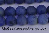 CDU302 15.5 inches 8mm round matte blue dumortierite beads