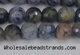 CDU310 15.5 inches 8mm faceted round blue dumortierite beads