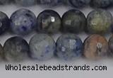 CDU311 15.5 inches 10mm faceted round blue dumortierite beads