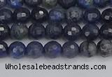 CDU315 15.5 inches 4mm faceted round blue dumortierite beads