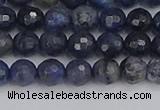 CDU316 15.5 inches 6mm faceted round blue dumortierite beads