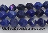 CDU336 15.5 inches 6mm faceted nuggets blue dumortierite beads