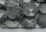 CEE38 15.5 inches 20mm faceted coin eagle eye jasper beads wholesale