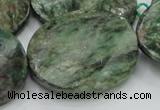 CEM26 15.5 inches 30*40mm twisted oval emerald gemstone beads