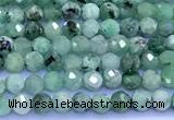 CEM77 15 inches 2mm faceted round emerald beads