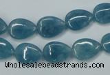 CEQ101 15.5 inches 10*14mm flat teardrop blue sponge quartz beads