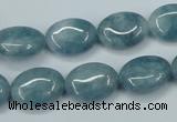 CEQ113 15.5 inches 12*16mm oval blue sponge quartz beads