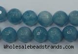 CEQ15 15.5 inches 10mm faceted round blue sponge quartz beads