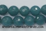 CEQ16 15.5 inches 12mm faceted round blue sponge quartz beads