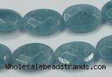 CEQ193 15.5 inches 13*18mm faceted oval blue sponge quartz beads