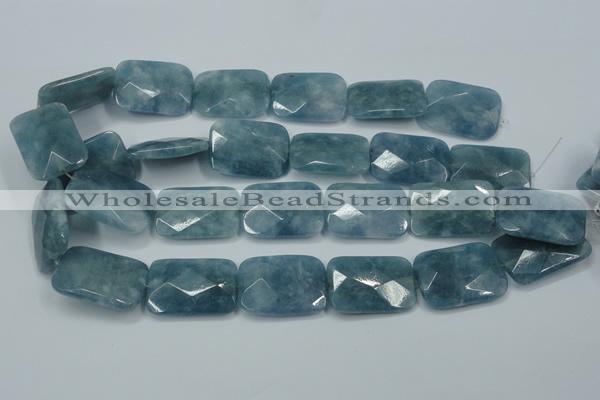 CEQ237 15.5 inches 22*30mm faceted rectangle blue sponge quartz beads