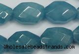 CEQ245 15.5 inches 15*22mm faceted octagonal blue sponge quartz beads