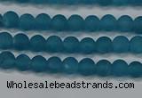 CEQ265 15.5 inches 4mm round matte blue sponge quartz beads