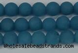 CEQ266 15.5 inches 6mm round matte blue sponge quartz beads