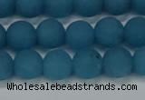 CEQ267 15.5 inches 8mm round matte blue sponge quartz beads