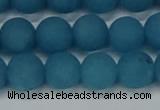 CEQ268 15.5 inches 10mm round matte blue sponge quartz beads