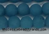 CEQ269 15.5 inches 12mm round matte blue sponge quartz beads