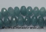 CEQ34 15.5 inches 6*10mm faceted rondelle blue sponge quartz beads