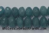 CEQ35 15.5 inches 8*12mm faceted rondelle blue sponge quartz beads