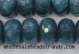 CEQ38 15.5 inches 13*18mm faceted rondelle blue sponge quartz beads