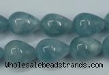 CEQ46 15.5 inches 12*16mm teardrop blue sponge quartz beads