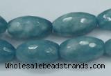 CEQ76 15.5 inches 13*23mm faceted rice blue sponge quartz beads