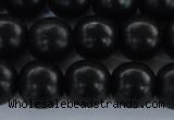 CEY06 15.5 inches 14mm round black ebony wood beads wholesale