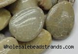 CFA16 15.5 inches 22*30mm flat teardrop chrysanthemum agate beads