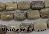 CFA220 15.5 inches 10*14mm rectangle chrysanthemum agate beads