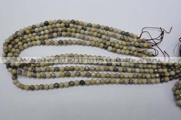 CFA28 15.5 inches 6mm faceted round chrysanthemum agate gemstone beads