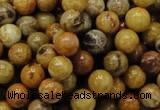 CFA32 15.5 inches 8mm round yellow chrysanthemum agate beads