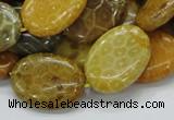 CFA48 15.5 inches 18*25mm oval yellow chrysanthemum agate beads