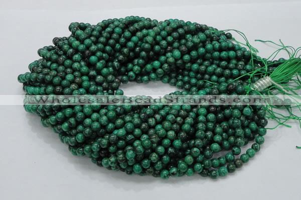 CFA67 15.5 inches 8mm round green chrysanthemum agate beads