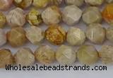 CFC236 15.5 inches 6mm faceted nuggets fossil coral beads