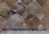 CFC303 15.5 inches 12mm faceted nuggets coral jade beads