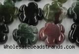 CFG1001 15.5 inches 16mm carved flower Indian Agate beads