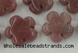 CFG1025 15.5 inches 16mm carved flower rhodochrosite beads