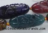 CFG1115 15.5 inches 12*35mm - 12*43mm carved rice agate beads