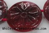 CFG1160 15.5 inches 45mm carved flower agate gemstone beads