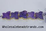 CFG1192 7.5 inches 40*45mm - 45*55mm butterfly druzy agate beads