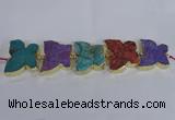 CFG1197 7.5 inches 40*45mm - 45*55mm butterfly druzy agate beads