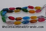 CFG1228 15.5 inches 15*30mm carved oval agate gemstone beads